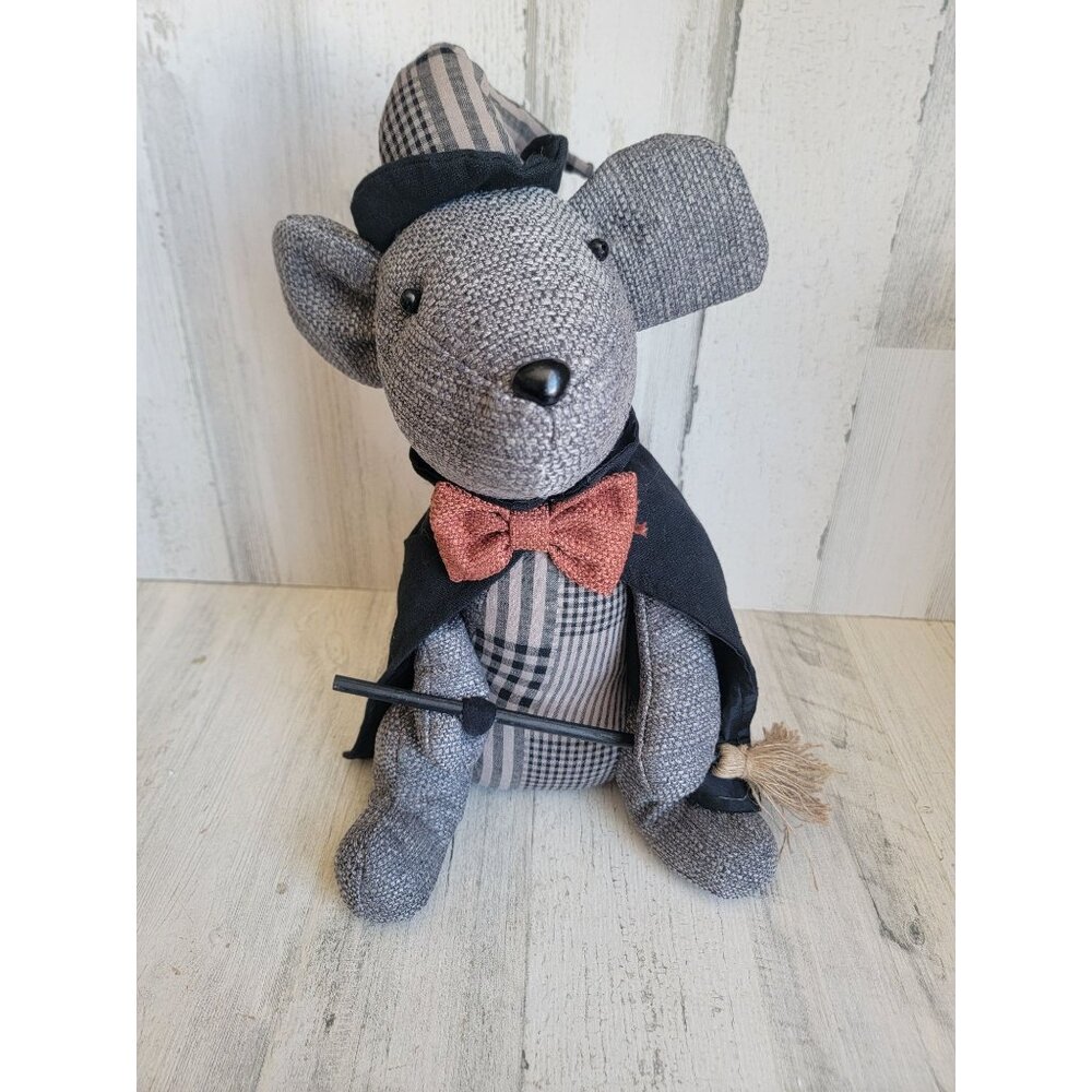 Halloween Sitting witch mouse broom door greeter mice